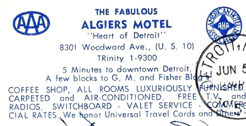 Algiers Motel - Vintage Postcard